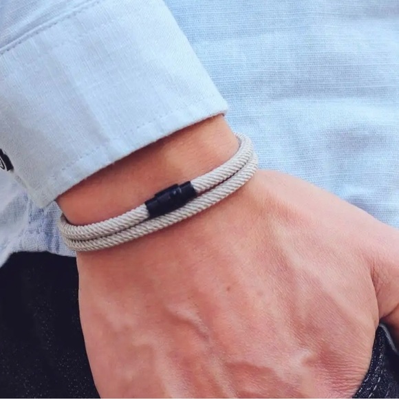 New Minimalist Men Rope Bracelet Double Layer Braclet Gray  Wrap Bracele… - Picture 1 of 1